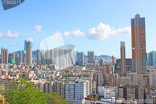 Image of Hong Kong downtown with crowded buildings