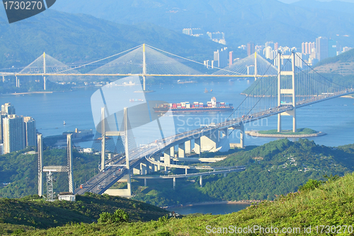 Image of Three famous bridges in Hong Kong at day