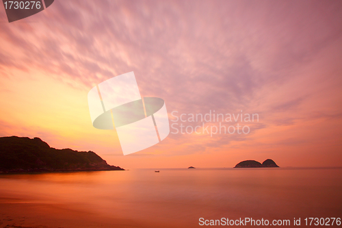 Image of Sunset along the coast in Hong Kong