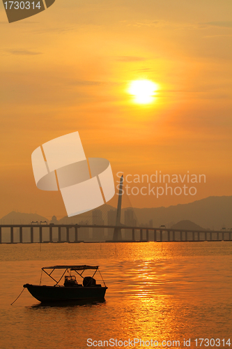 Image of Sunset along the coast in Hong Kong