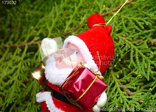 Image of Santa Claus in the Christmas tree