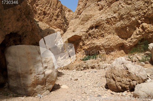 Image of Boulders in desert canyon