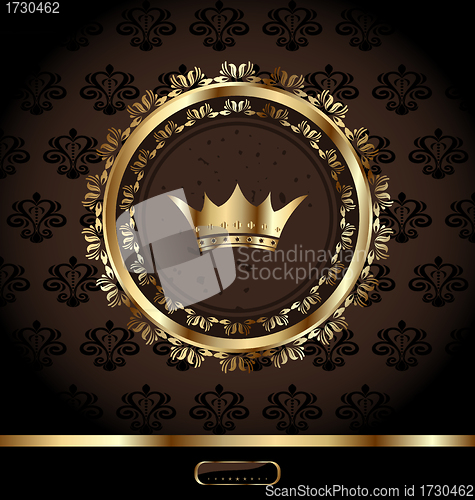 Image of Vintage background with decorative frame and crown
