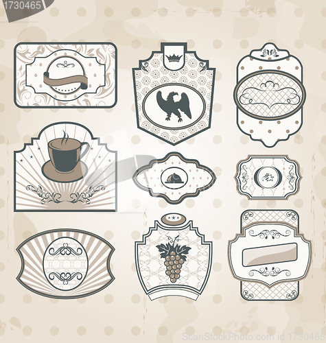 Image of Set of vintage ornate labels, decor design elements