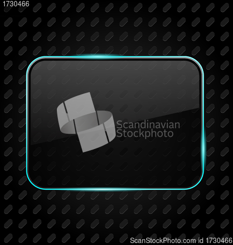 Image of Transparent frame with reflection on aluminum background