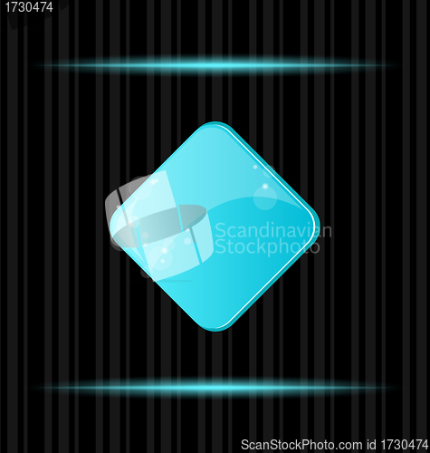 Image of Blue glossy blank web button with reflection