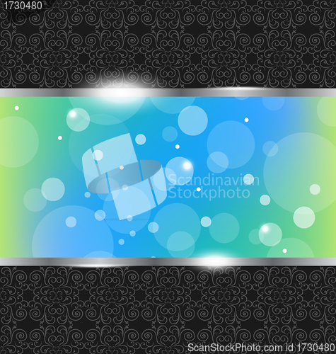 Image of Abstract metallic background with floral texture