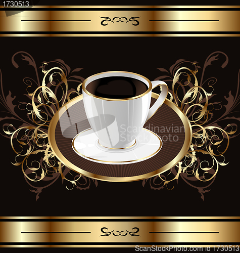 Image of Vintage background for packing coffee, coffee cup