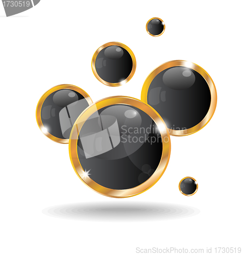 Image of Golden speech bubbles isolated on white background