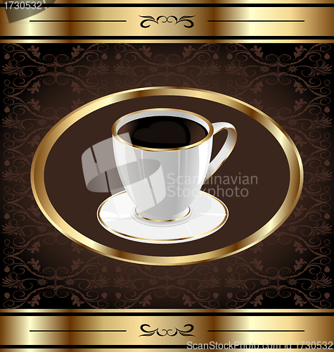 Image of Vintage label for wrapping coffee, coffe cup