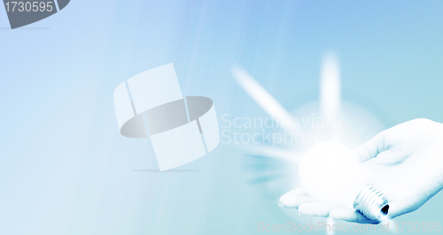 Image of Background with lit lightbulb