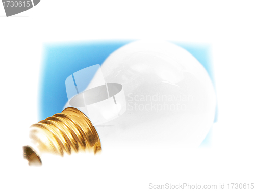 Image of White BULB - blue background