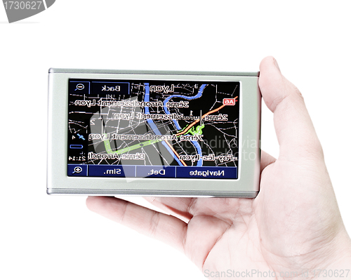 Image of Gps in a man hand.