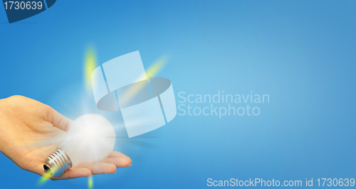 Image of Background with lit lightbulb