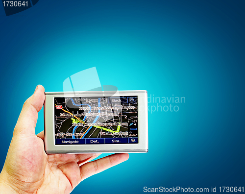 Image of Gps in a man hand.