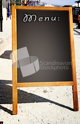 Image of Restaurant menu chalkboard 