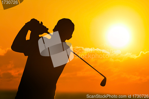 Image of Golf Sunset Silhouette