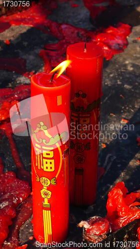 Image of Red prayer candles