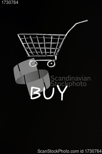 Image of Shopping cart drawn with chalk