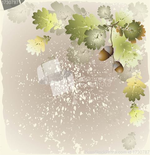 Image of Autumn  background. Illustration  acorns.