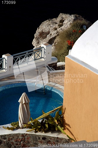 Image of villa with pool over sea