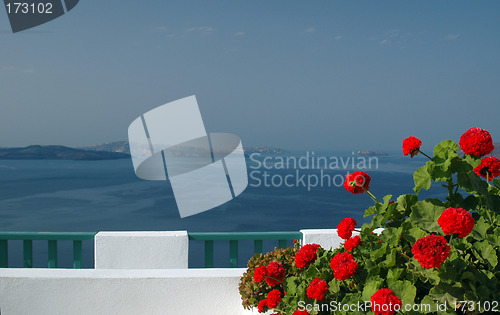 Image of incredible santorini patio with view