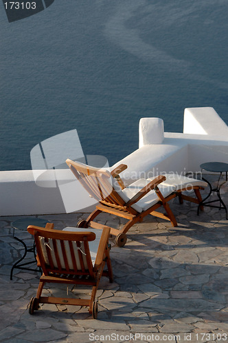 Image of incredible santorini patio with view