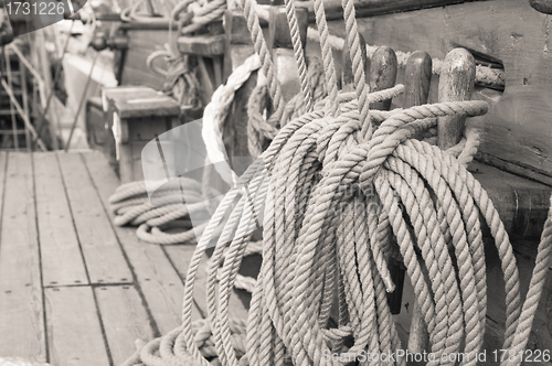 Image of Rigging of an ancient sailing vessel