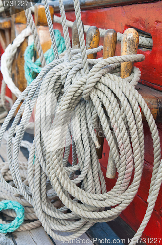 Image of Rigging of an ancient sailing vessel