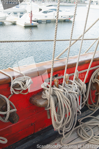 Image of Rigging of an ancient sailing vessel