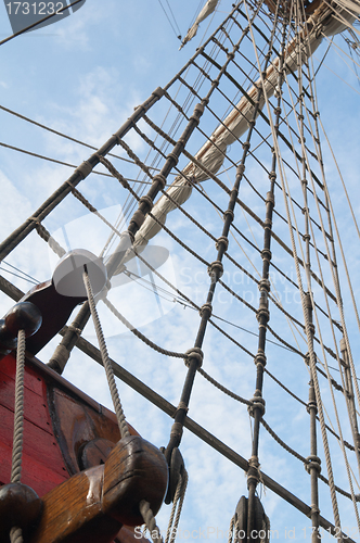 Image of Rigging of an ancient sailing vessel