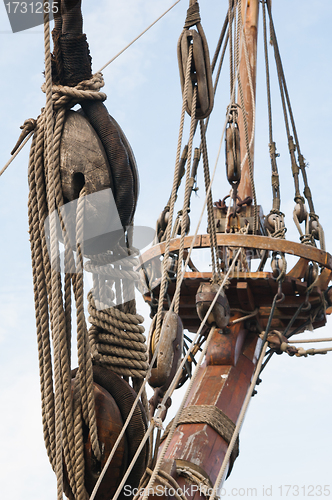 Image of Rigging of an ancient sailing vessel