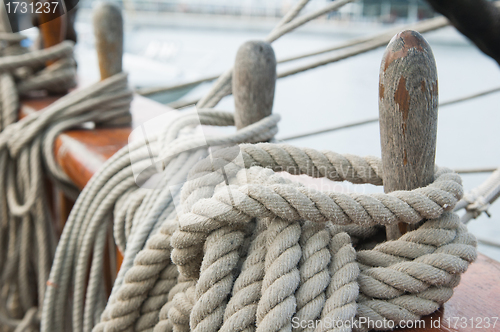 Image of Rigging of an ancient sailing vessel