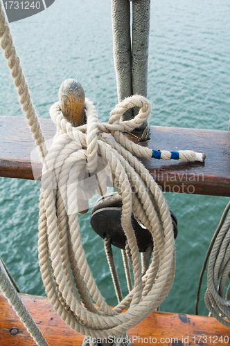 Image of Rigging of an ancient sailing vessel