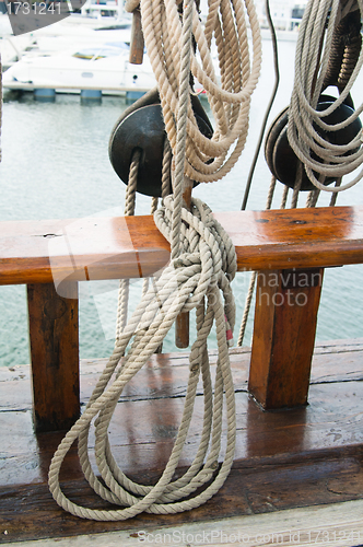 Image of Rigging of an ancient sailing vessel