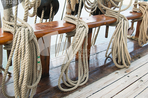 Image of Rigging of an ancient sailing vessel