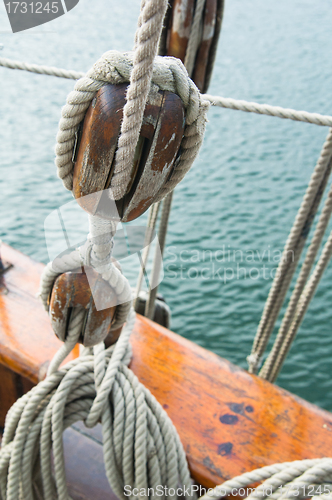 Image of Rigging of an ancient sailing vessel