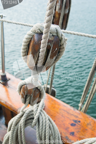 Image of Rigging of an ancient sailing vessel