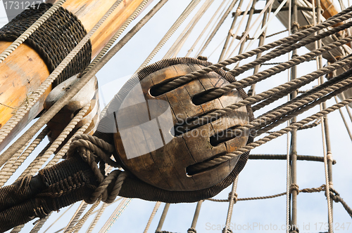 Image of Rigging of an ancient sailing vessel