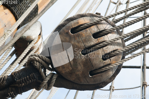 Image of Rigging of an ancient sailing vessel