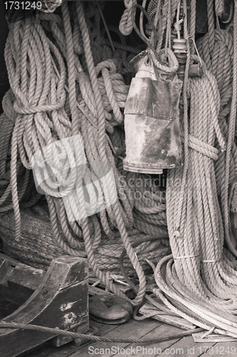 Image of Rigging of an ancient sailing vessel