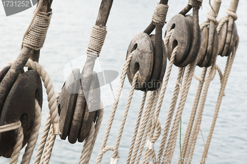 Image of Rigging of an ancient sailing vessel