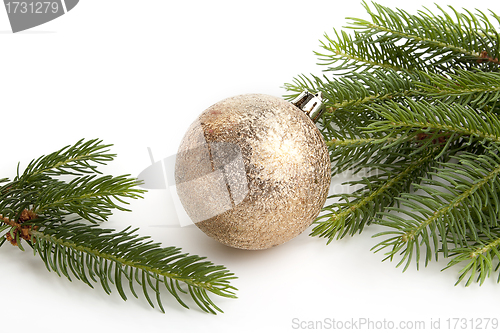 Image of traditional christmas decoration isolated on white background