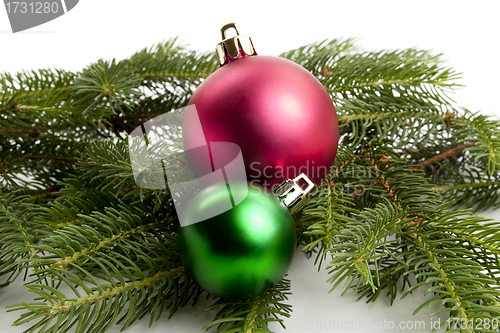Image of traditional christmas decoration isolated on white background