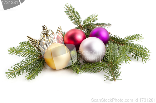 Image of traditional christmas decoration isolated on white background