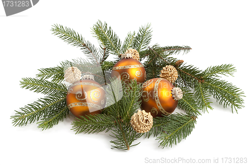 Image of traditional christmas decoration isolated on white background