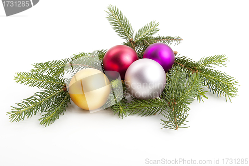 Image of traditional christmas decoration isolated on white background