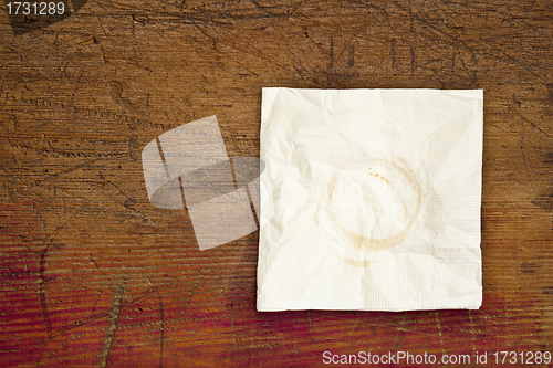 Image of napkin with coffee stains