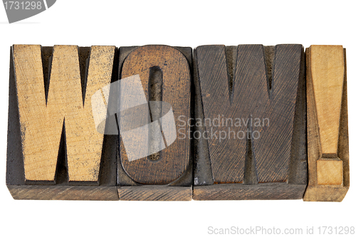 Image of Wow - exclamation in wood type