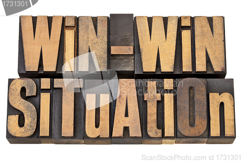 Image of win-win situation in wood type